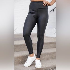 Pink Lily Faux Leather Yoga Leggings